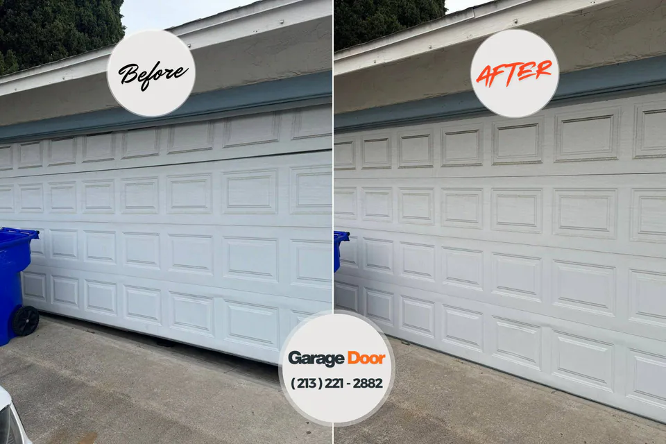 Before and after: garage door repair Cherry Grove, OH